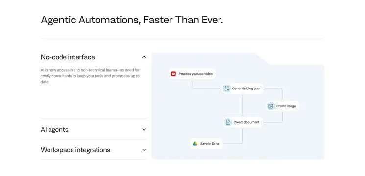 Noxus features with accordion and flow diagram, light-mode, minimal, light