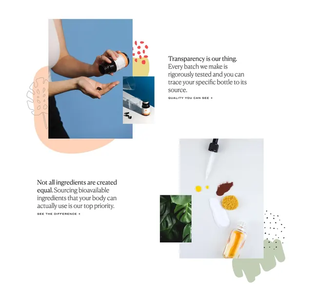 Nutri-Rich value proposition pairs, minimal, editorial, light