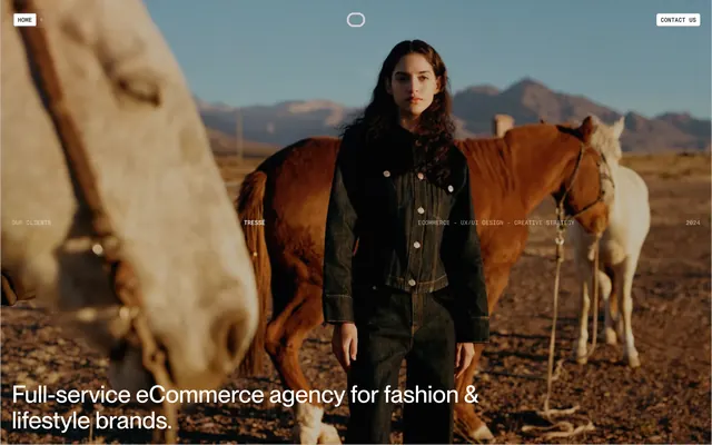 Omosa fashion agency cinematic hero, minimal, editorial, warm