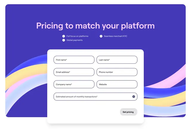 Online Payment pricing inquiry contact form, corporate-clean, gradient-heavy, dark