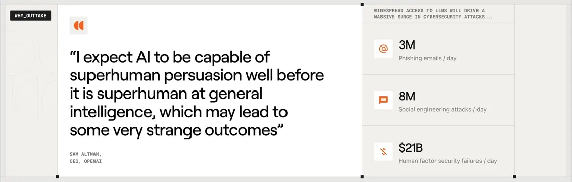 Outtake Testimonials Section, minimal, technical, light