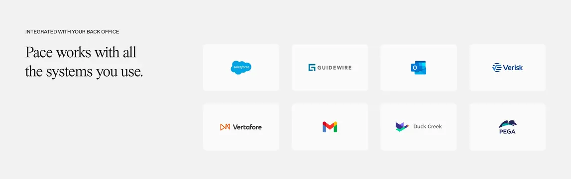Pace integration logo cloud grid, light-mode, minimal, light
