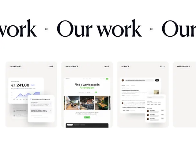 Paradigm portfolio work carousel, minimal, editorial, light