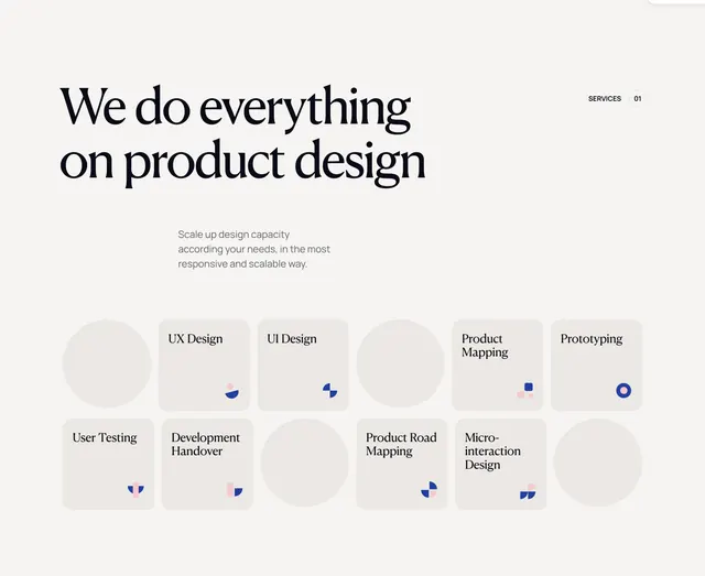 Paradigm alternating services grid, minimal, swiss, light