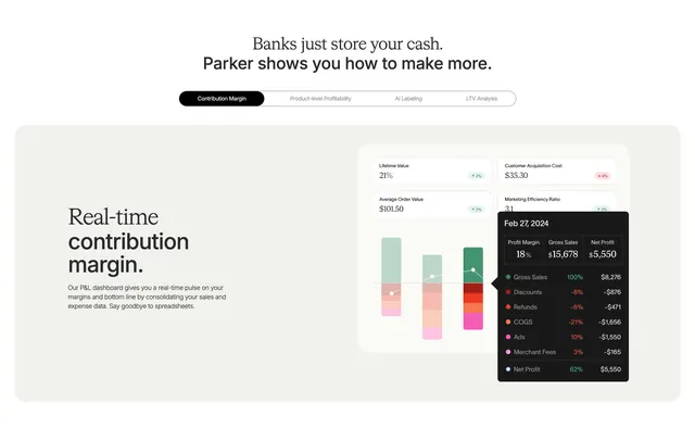 Parker Features Section, light-mode, minimal, light