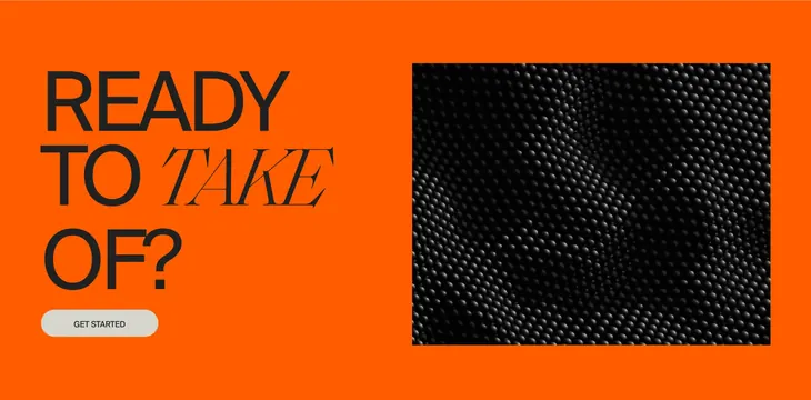 Pash orange mixed-type CTA, minimal, maximalist, vibrant