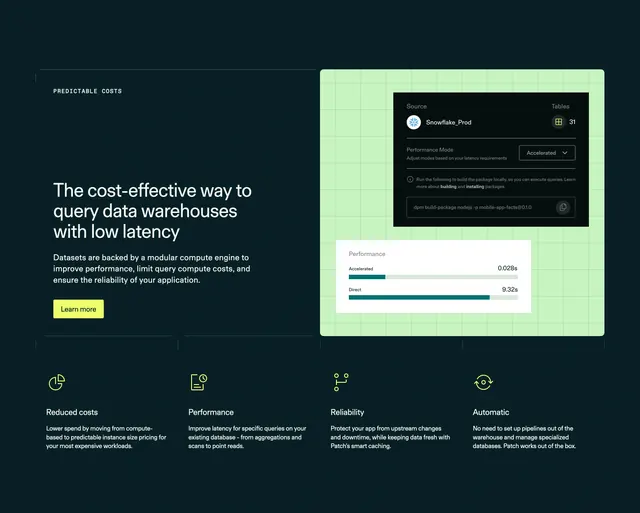 Patch predictable-cost feature section, dark-mode, minimal, dark