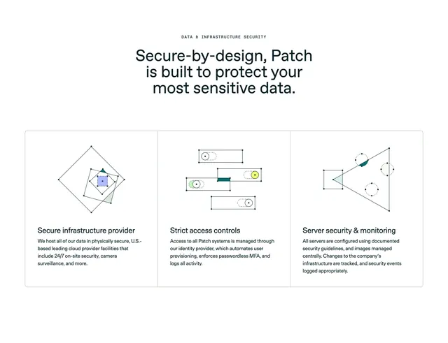 Patch data and infrastructure security grid, minimal, light-mode, light