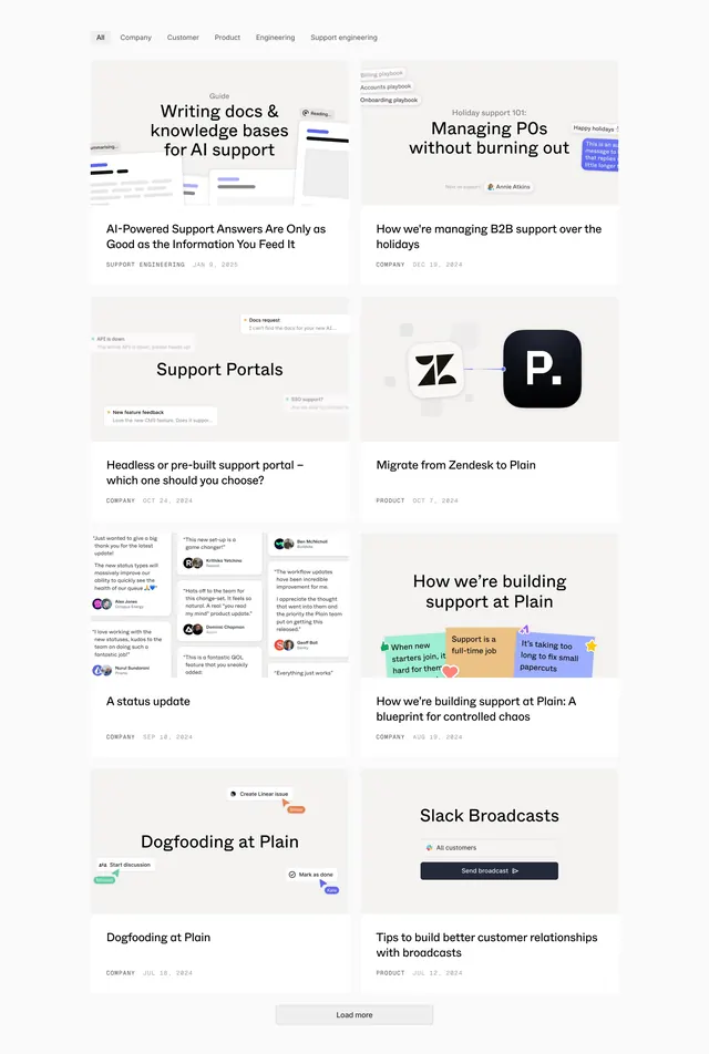 Plain blog index grid, minimal, light