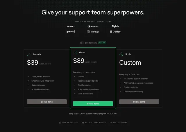 Plain dark pricing tiers, dark-mode, minimal, dark