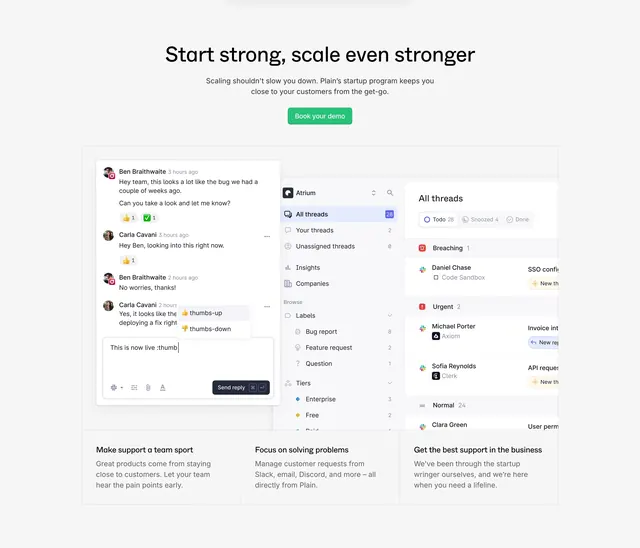 Plain startups program CTA section, minimal, light-mode, light
