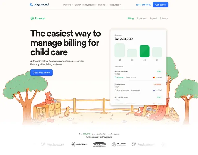Playground billing hero, minimal, light-mode, light