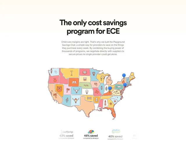 Playground savings club map, illustrated, playful, light