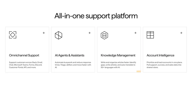 Pylon all-in-one support platform features, minimal, light-mode, light