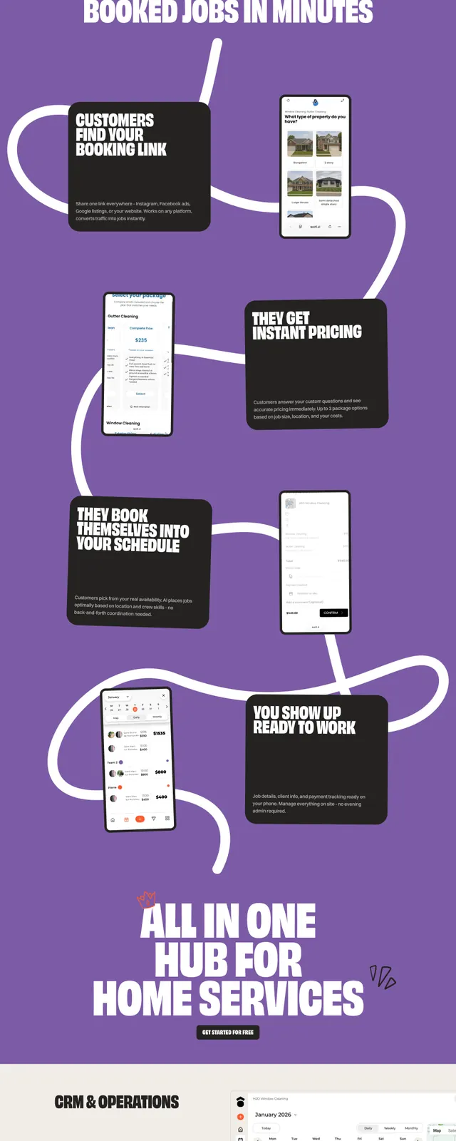 Quoti Service Booking Landing Page, neo-brutalist, playful, vibrant