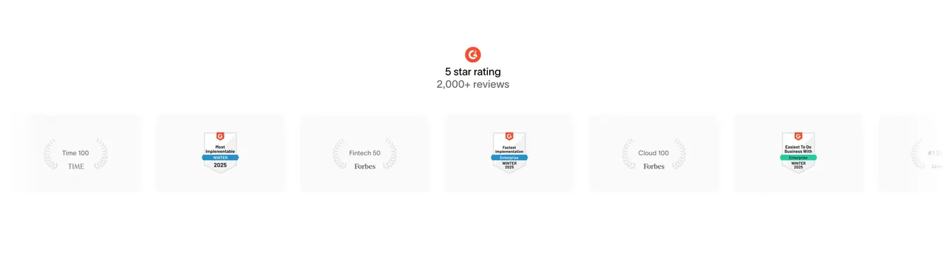 Ramp G2 rating and awards logo row, minimal, light-mode, light