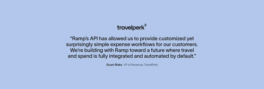 Ramp TravelPerk API testimonial quote, minimal, light-mode, light