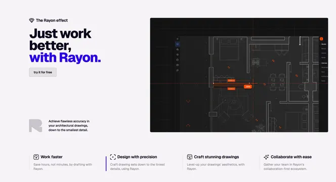 Rayon Features Section, light-mode, minimal, light