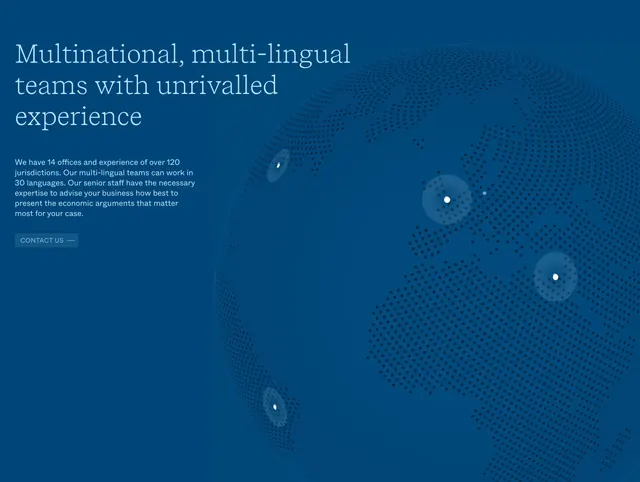 RBB global teams dotted globe hero, minimal, dark-mode, dark