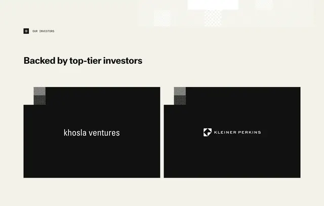 Reevo Khosla Kleiner investor cards, minimal, light-mode, light