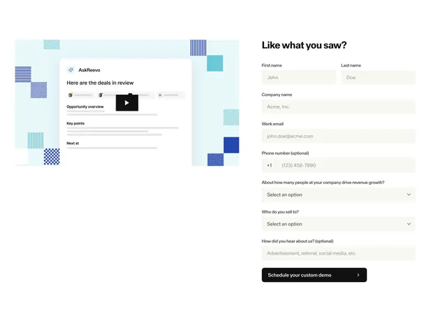 Reevo like what you saw split demo, minimal, light-mode, light