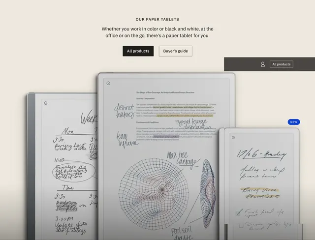reMarkable paper tablets product lineup, light-mode, minimal, light
