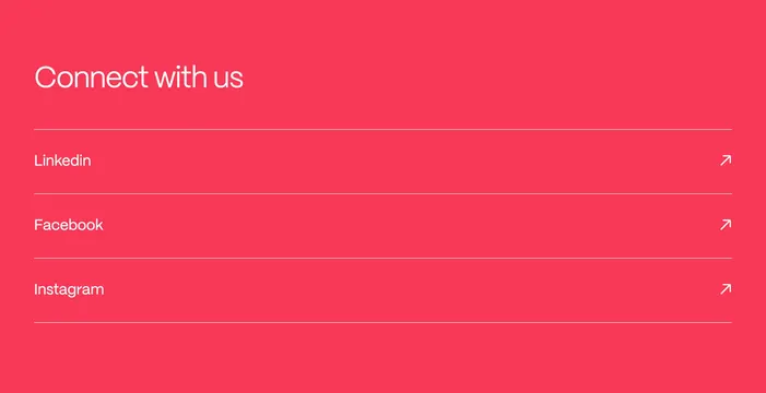 Reon coral social links list, minimal, light-mode, vibrant