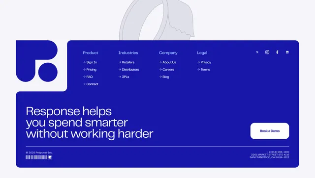 Response Footer Section, boxed, minimal, vibrant