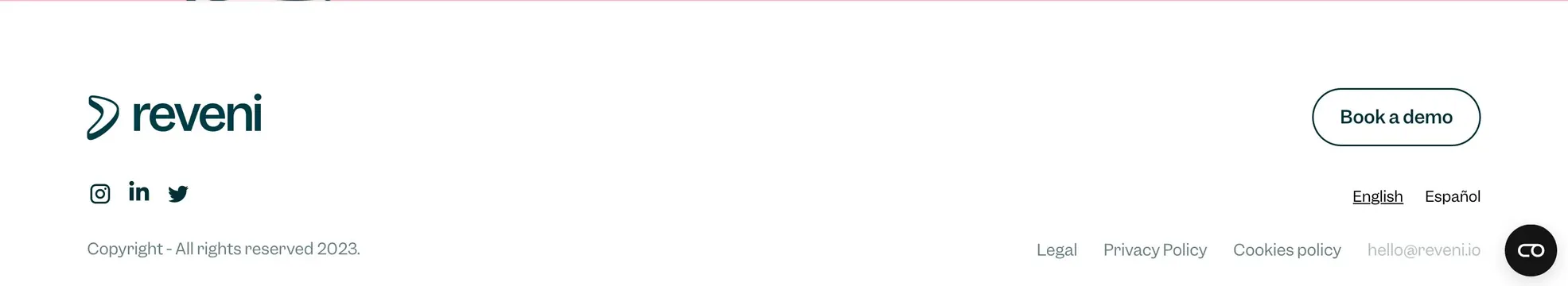 Reveni minimal split footer, minimal, light-mode, light
