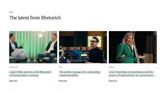 Rhetorich recent articles grid, minimal, light-mode, light
