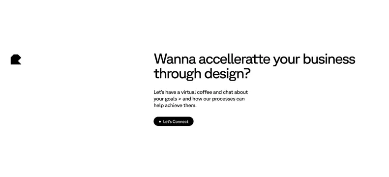 Riotters conversational CTA block, minimal, light-mode, light