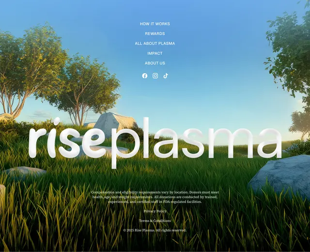 Rise Plasma 3D landscape footer, minimal, 3d-render, vibrant