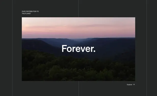 Rivian environmental contribution video section, dark-mode, minimal, dark