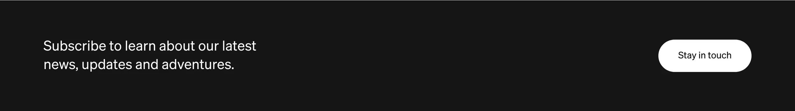 Rivian dark newsletter CTA band, minimal, dark-mode, dark