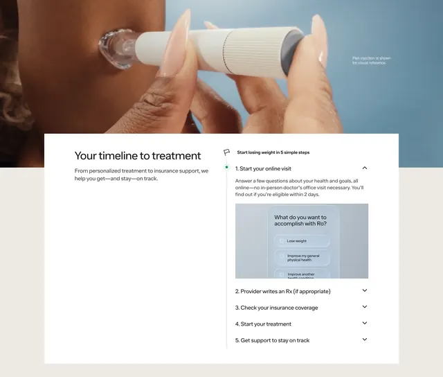 Ro weight-loss treatment timeline, minimal, light-mode, light
