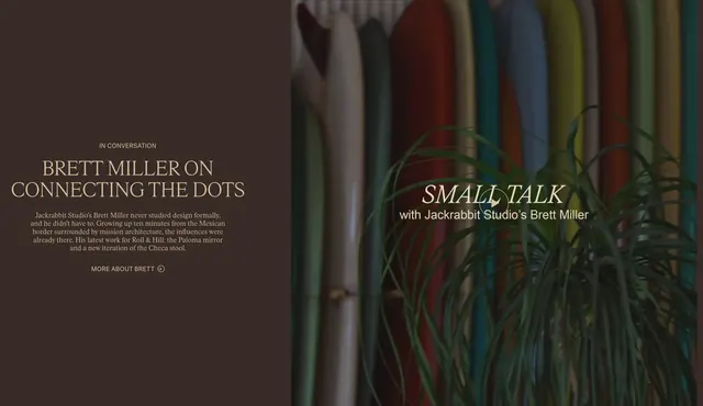Roll & Hill designer interview split feature, editorial, minimal, dark