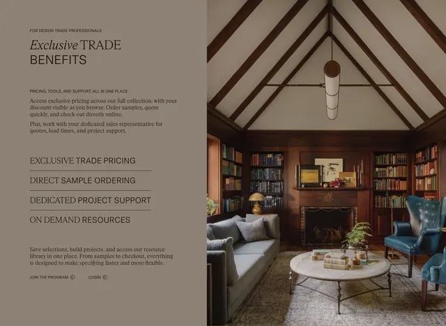 Roll & Hill trade benefits split feature, minimal, editorial, warm