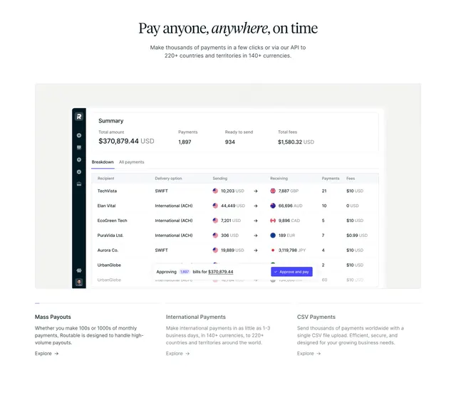 Routable Features Section, light-mode, minimal, light