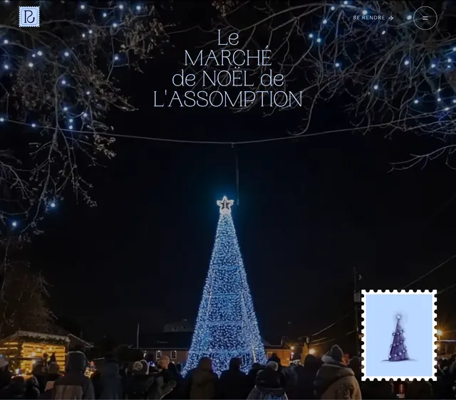 Route Christmas market nighttime hero, editorial, dark-mode, dark