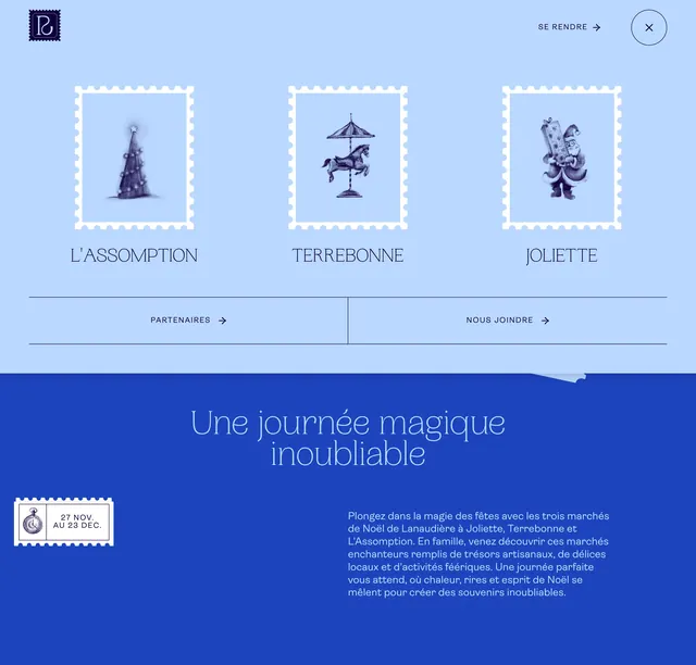 Route Christmas market navigation overlay, editorial, minimal, cool