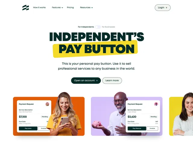 Ruul colourful pay-button hero, light-mode, playful, light