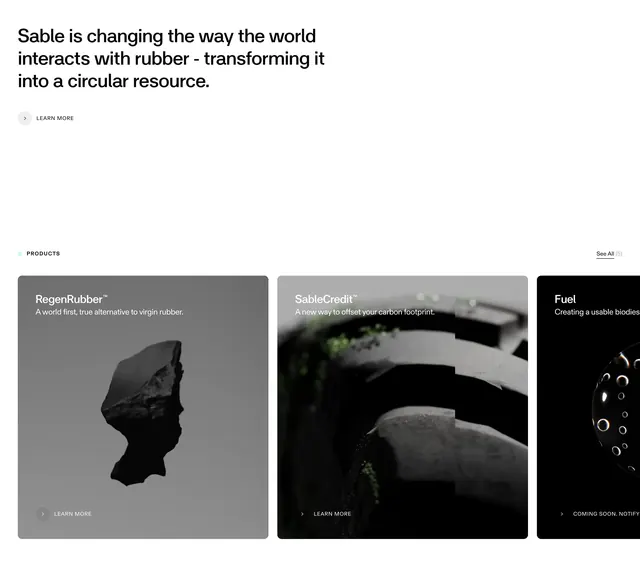 Sable product feature grid, light-mode, minimal, light