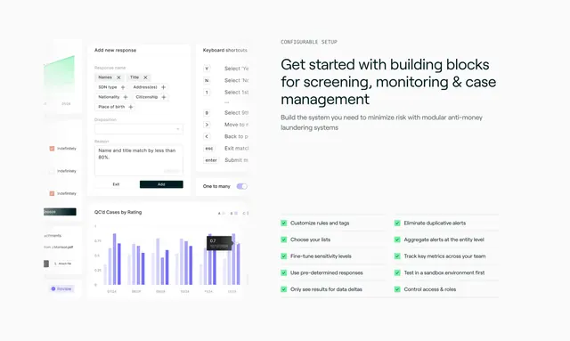 Sandbar split feature with layered UI mocks, light-mode, minimal, light
