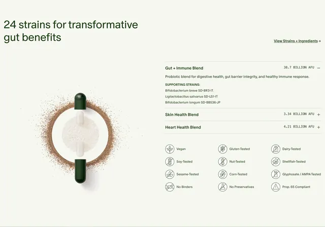 Seed strains and ingredients accordion feature, minimal, light-mode, light
