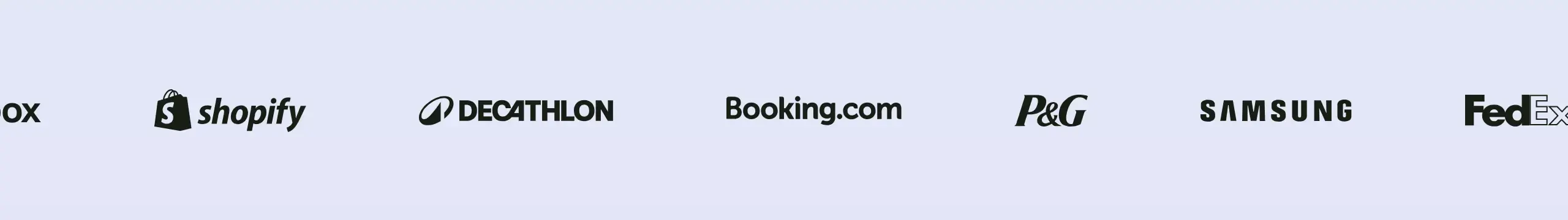 Semrush minimal customer logo strip, minimal, corporate-clean, light