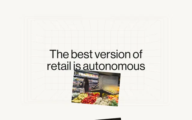 Sensei autonomous retail vision headline, minimal, light-mode, light