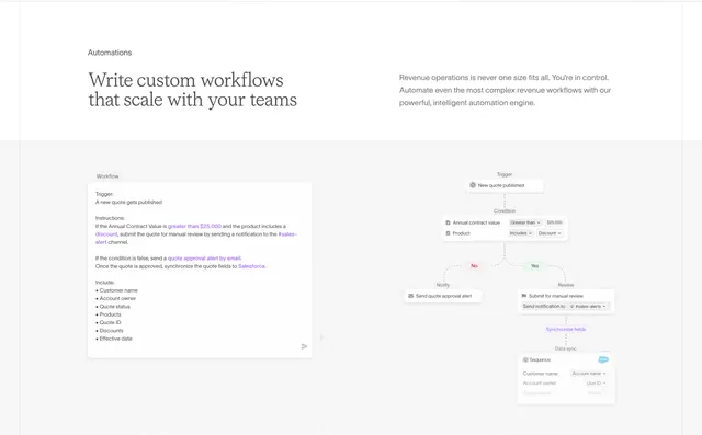 Sequence natural-language workflow builder, minimal, light-mode, light