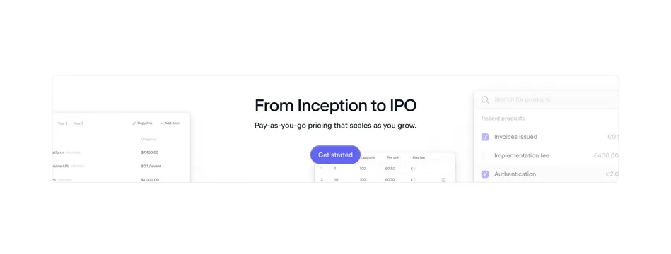 Sequence flexible pricing scale CTA light, minimal, light-mode, light