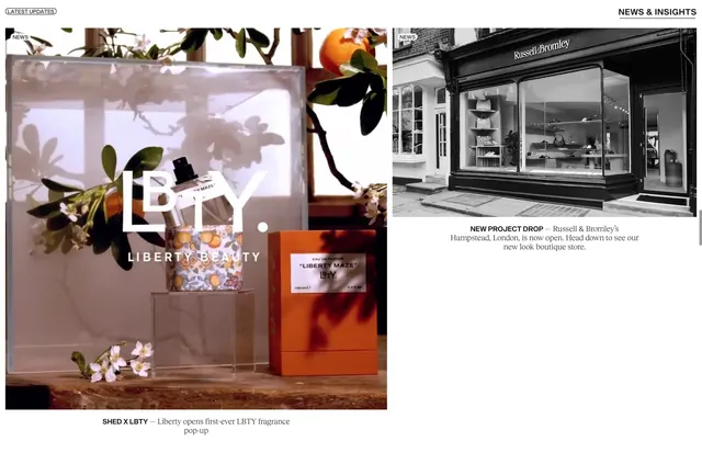 Shed news and insights two-column blog row, editorial, minimal, light