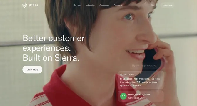 Sierra customer experiences photo hero, minimal, photographic, light